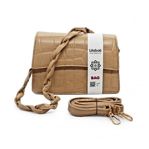 Beige diagonal Ladies handbag