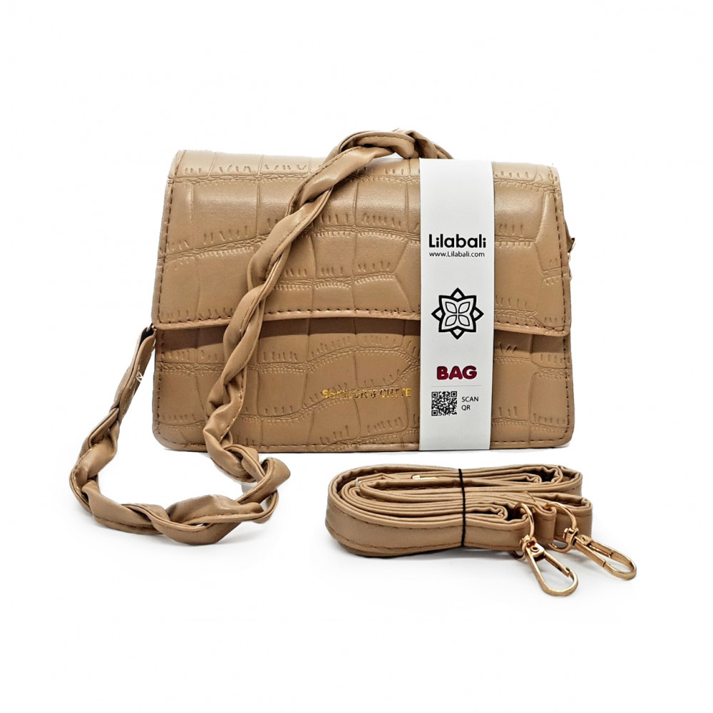 Beige diagonal Ladies handbag