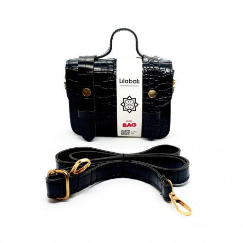 Black Belt Buckle Animal Pattern Crossbody Bag