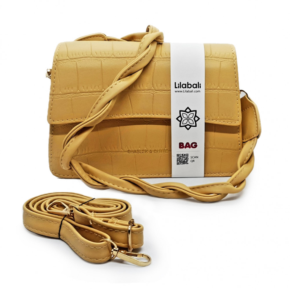 Light Yellow diagonal Ladies handbag