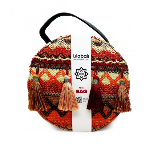 Super Fire Tassel Small Round Bag With Portable Chain- Orange