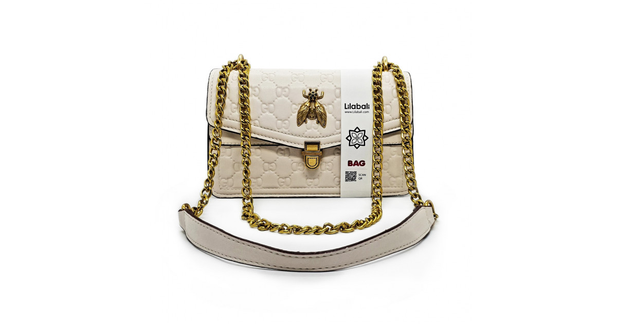 Golden Chain Flap Shoulder Bag - Double Chamber