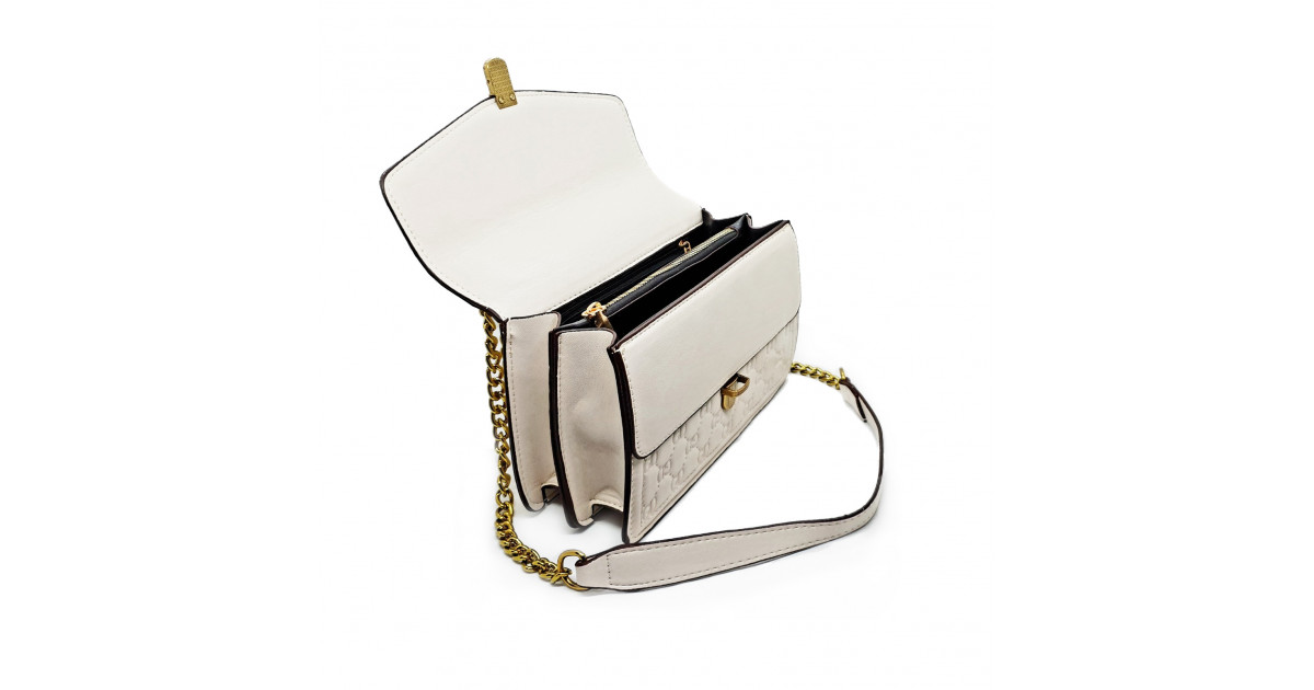Golden Chain Flap Shoulder Bag - Double Chamber