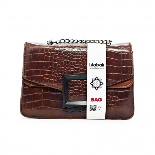 Crocodile Pattern Soft Chain Shoulder Bag