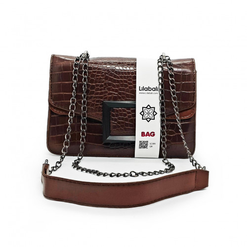 Crocodile Pattern Soft Chain Shoulder Bag