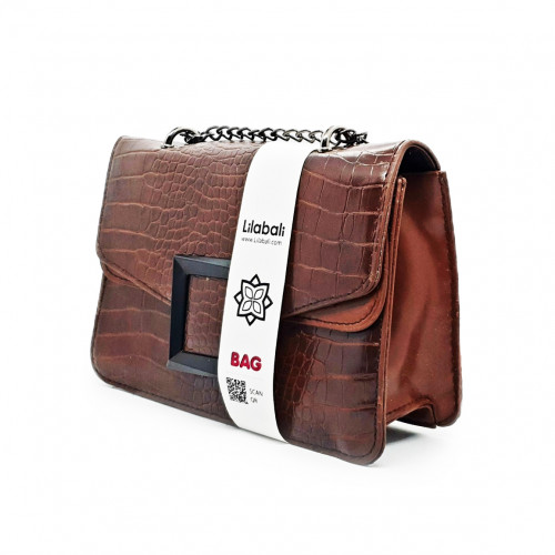 Crocodile Pattern Soft Chain Shoulder Bag