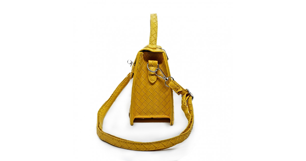 Yellow Pattern Casual Lock Handbag