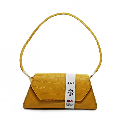 Mustard Vintage Handbag Alligator Pattern