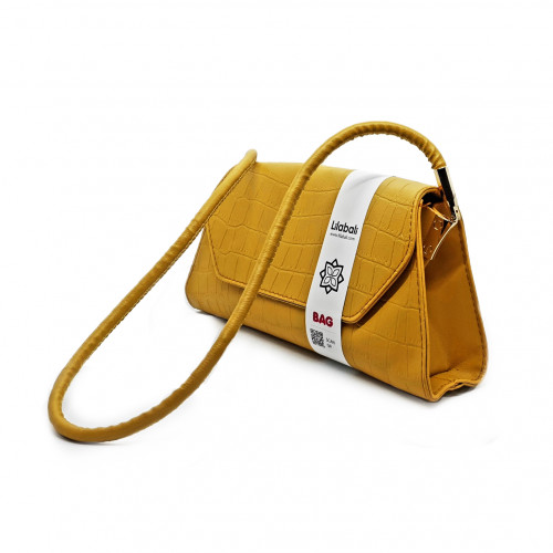 Mustard Vintage Handbag Alligator Pattern