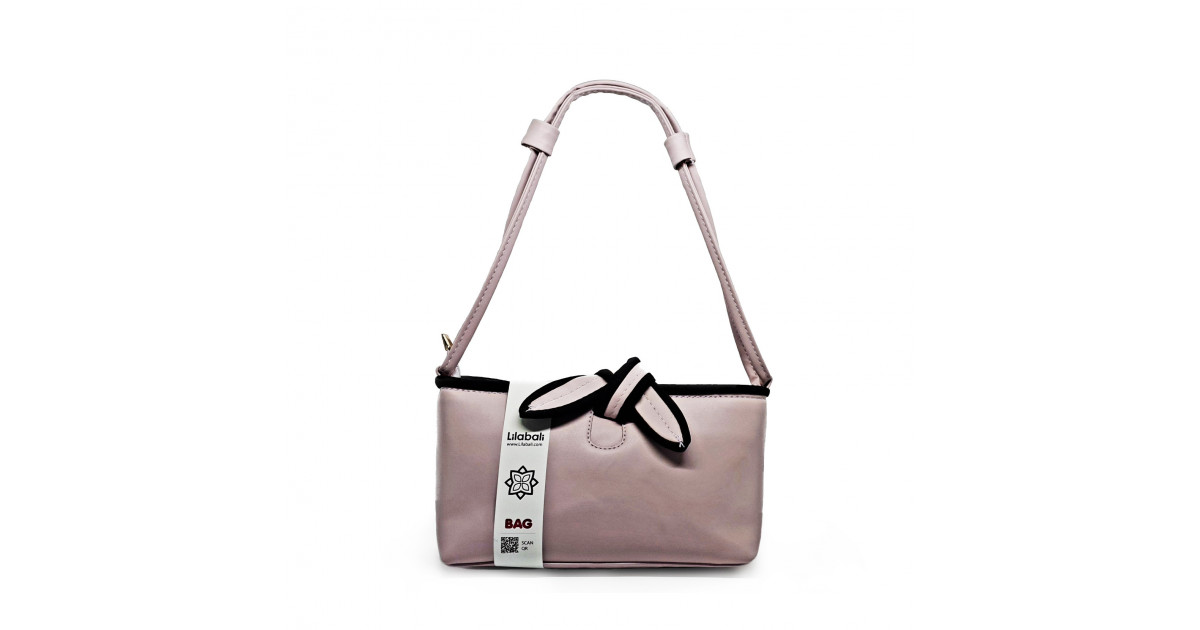 Purple Splicing Color Bow Design Shoulder Bag