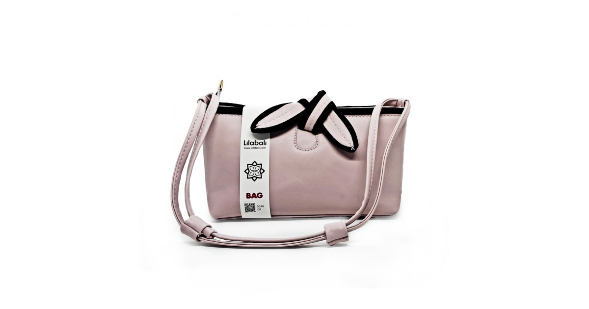 Purple Splicing Color Bow Design Shoulder Bag