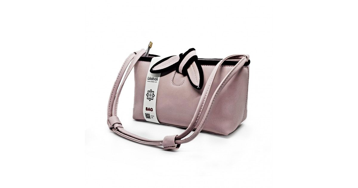 Purple Splicing Color Bow Design Shoulder Bag