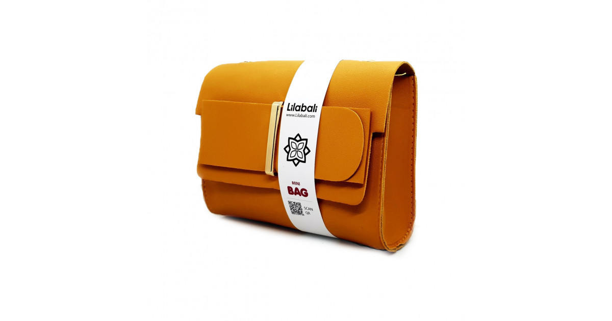 Mustard Flap Bow Ladies Crossbody Bag