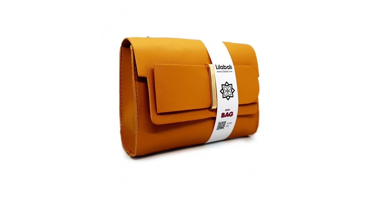 Mustard Flap Bow Ladies Crossbody Bag
