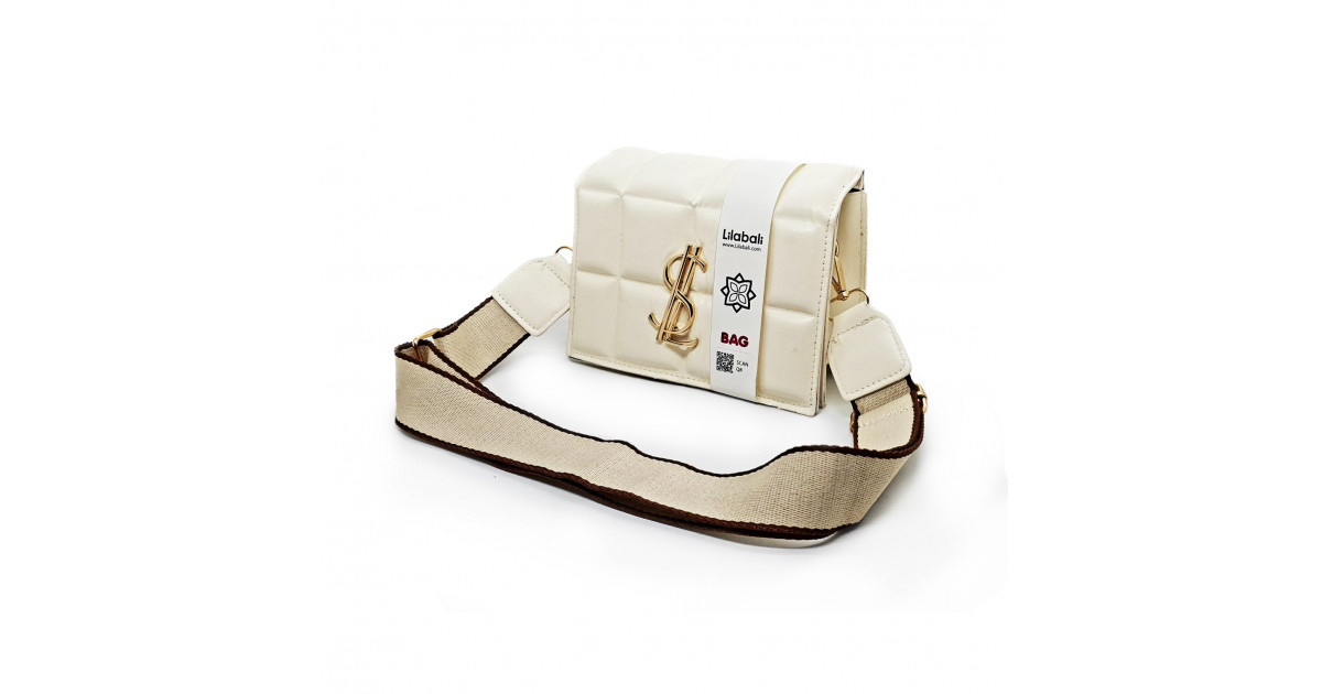 Cream Wide Shoulder Strap Bag