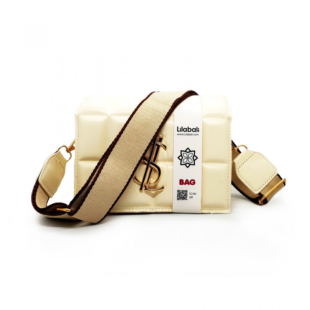 Cream Wide Shoulder Strap Bag
