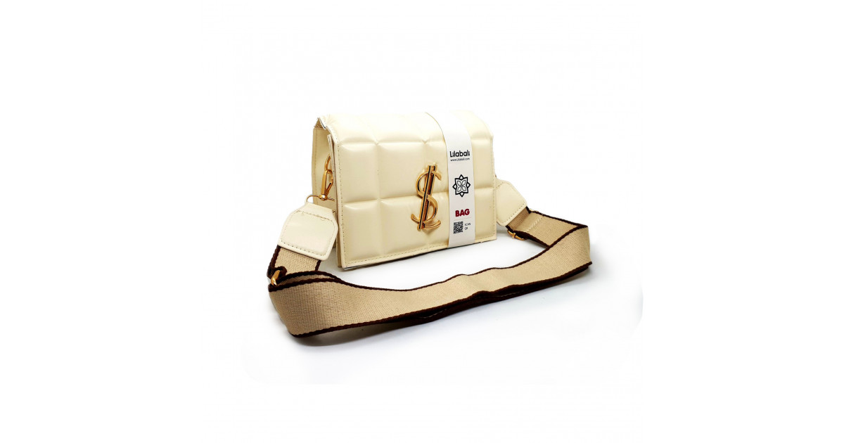 Cream Wide Shoulder Strap Bag