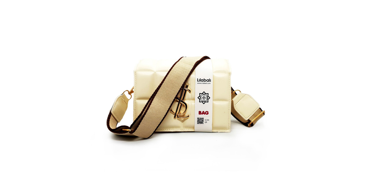 Cream Wide Shoulder Strap Bag