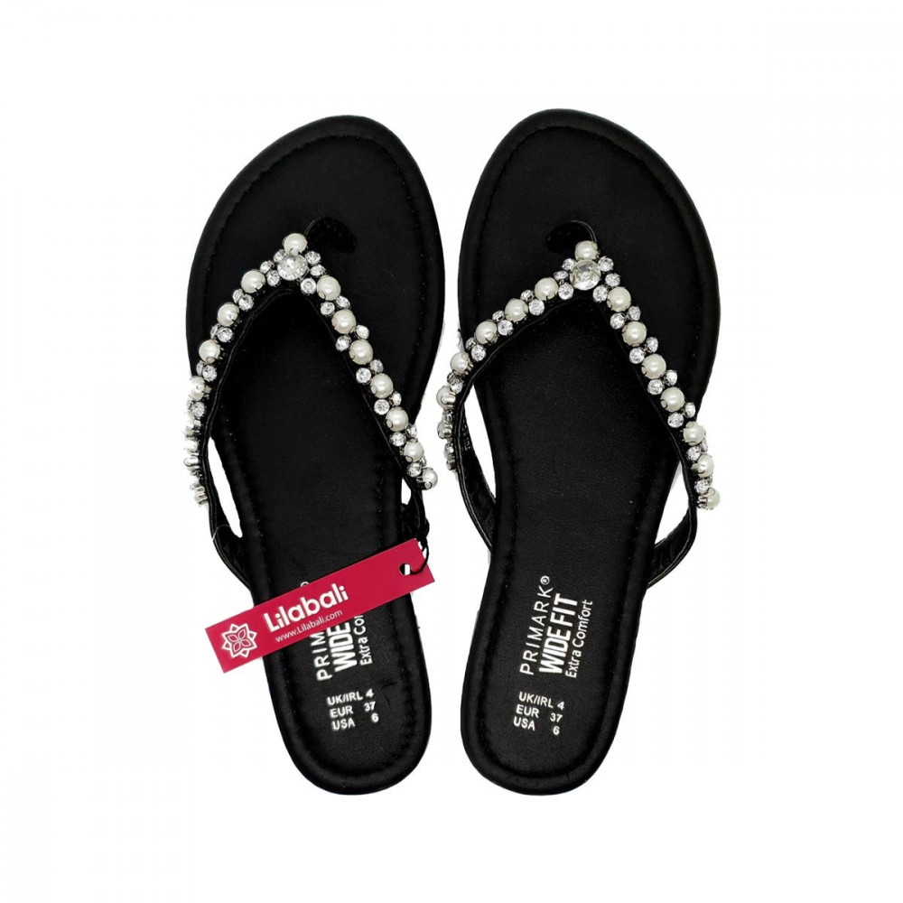 Pearl-stone Locked Ladies Slipper -37