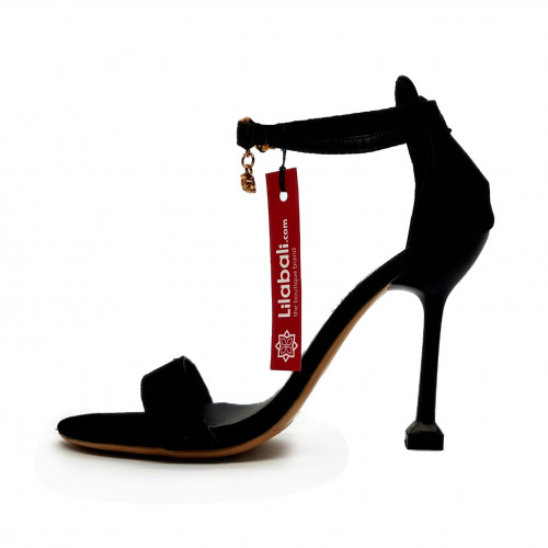 Ankle Strap Open Toe Light High Heels - Black