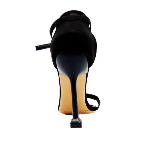 Ankle Strap Open Toe Light High Heels - Black