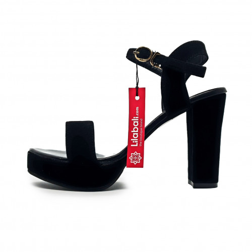 Ankle Strap Thick Heel Platform Shoes - Black