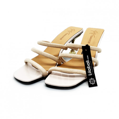 Thick Strap Slip On Sandals Heels
