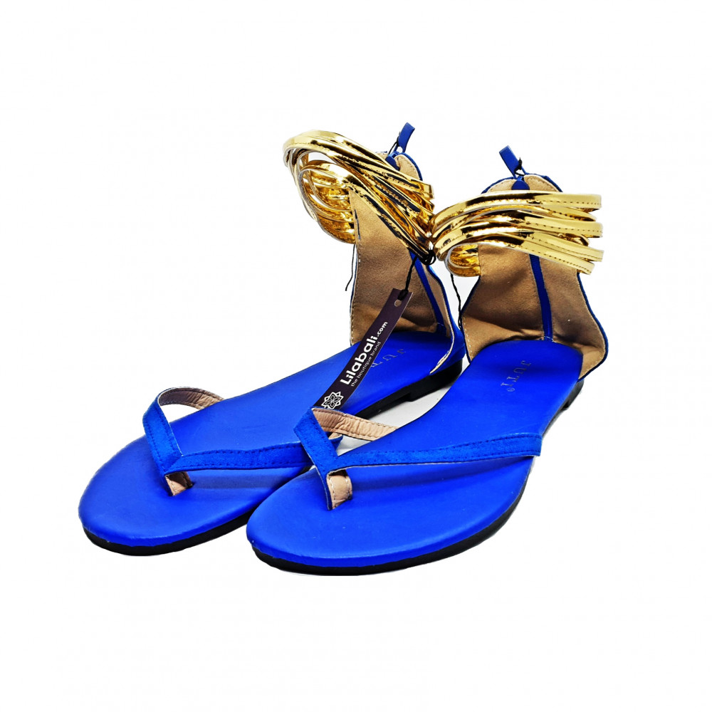 Rome Style Metal Decoration Zipper Sandals
