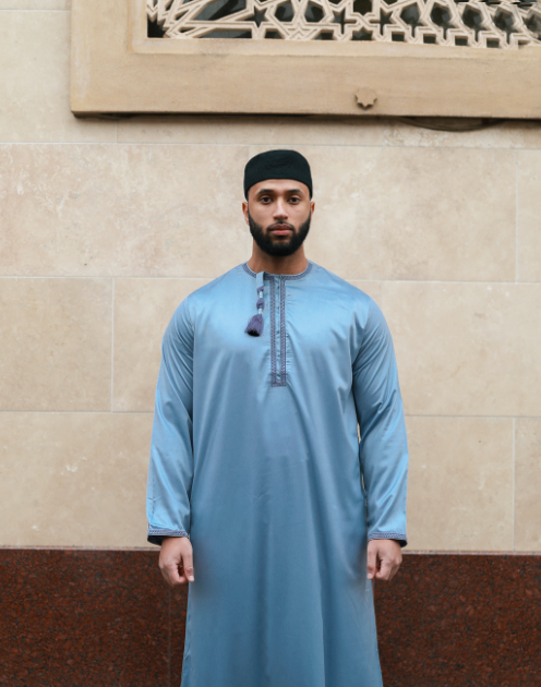 Sky Blue Thobe with Tassel
