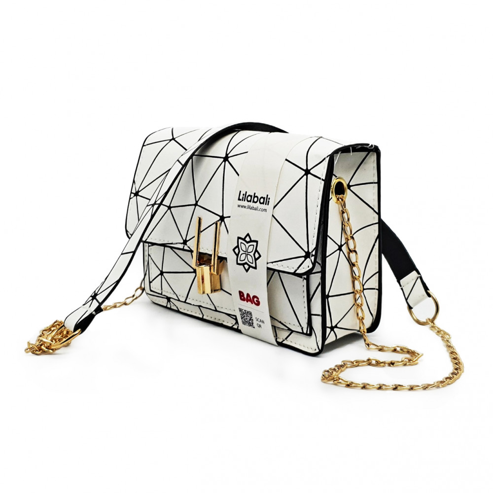 White Pattern Cross body Bag