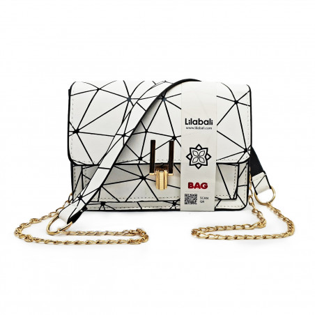 White Pattern Cross body Bag