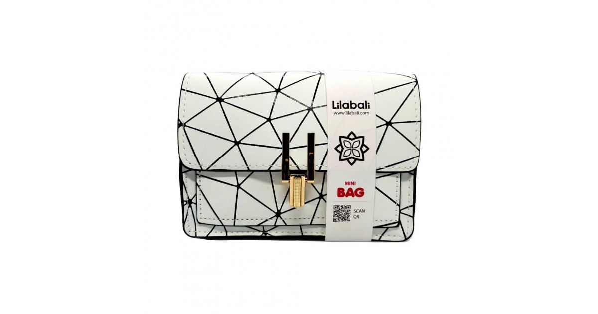 White Pattern Cross body Bag