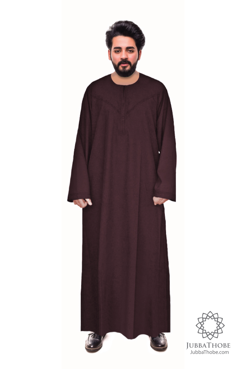 Maroon Matt Omani Thobe