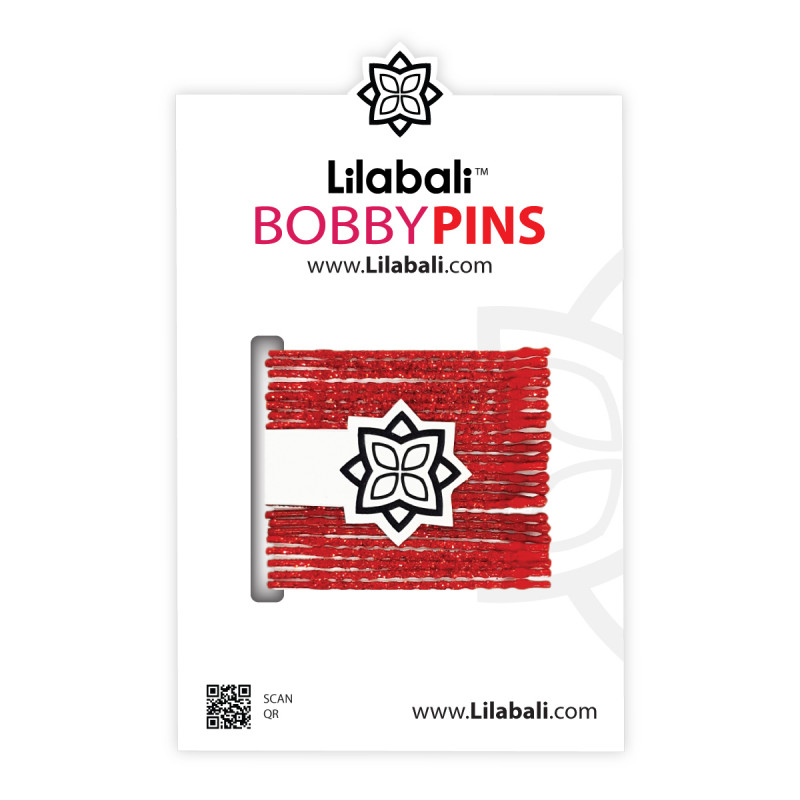 Bobby Pins Sparkly Red