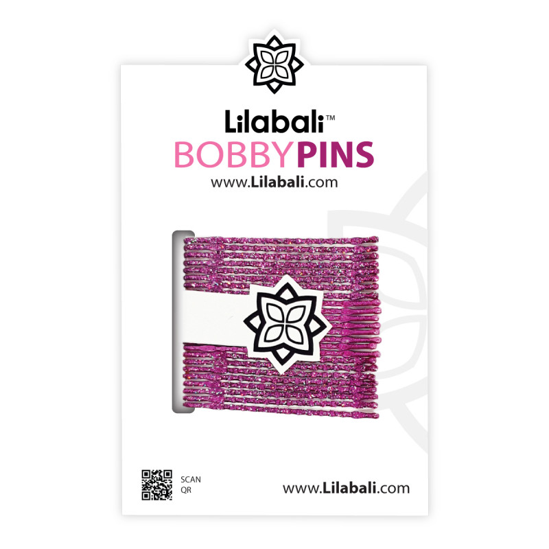 Bobby Pins Sparkly Dark Pink