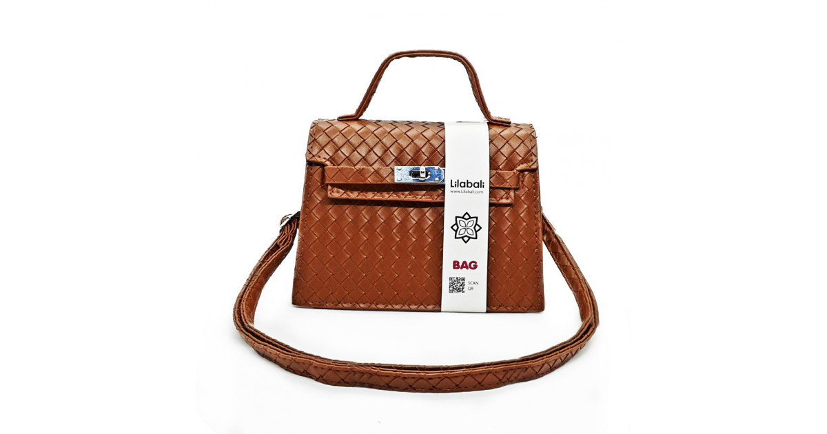 Brown Pattern Casual Lock Handbag