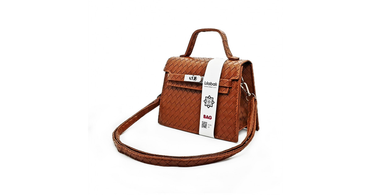 Brown Pattern Casual Lock Handbag