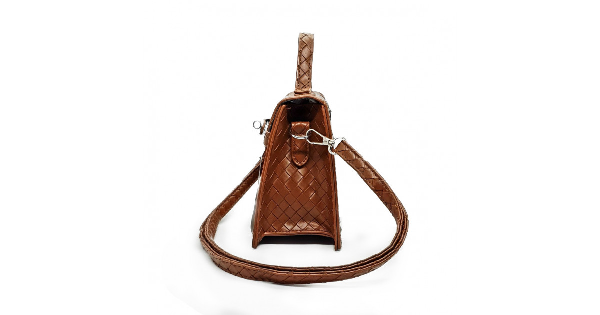 Brown Pattern Casual Lock Handbag