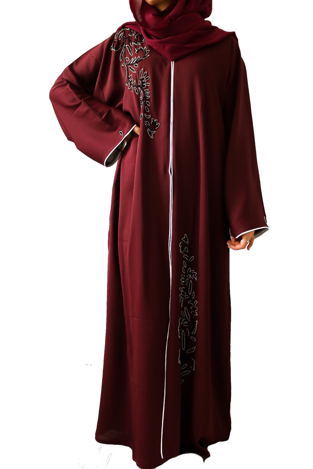 Burgundy Abaya