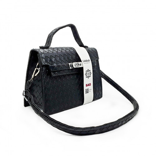 Black Pattern Casual Lock Handbag