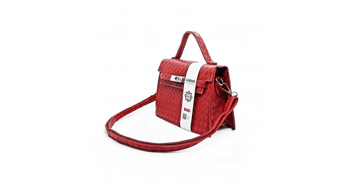 Maroon Pattern Casual Lock Handbag