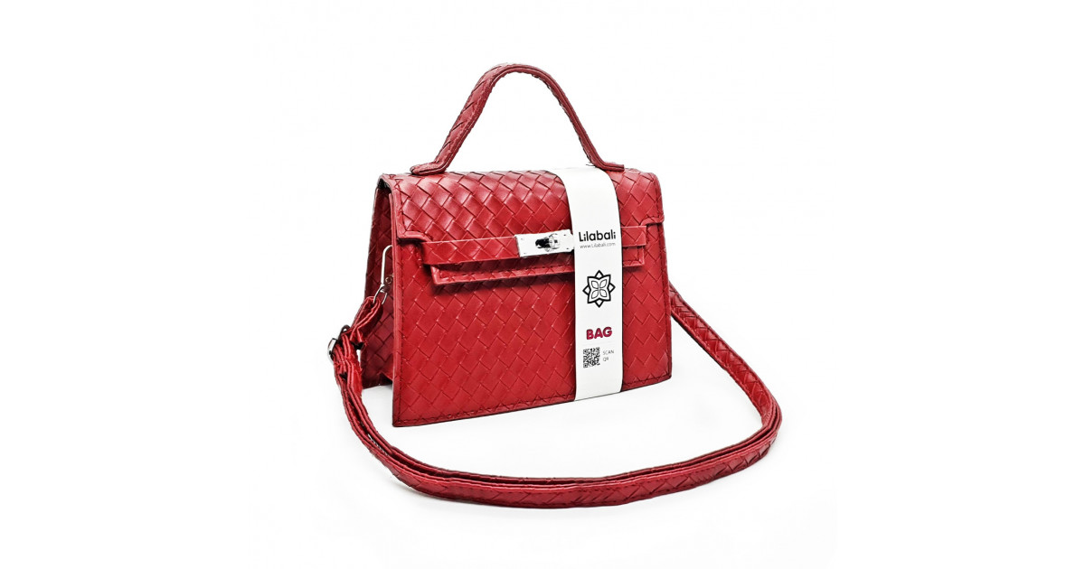 Maroon Pattern Casual Lock Handbag