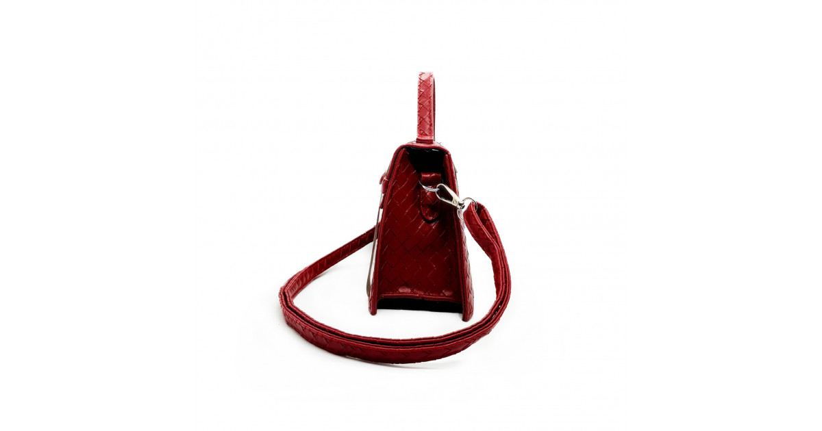 Maroon Pattern Casual Lock Handbag