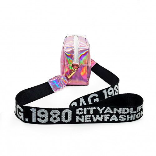 Pink Holographic Laser Crossbody Bag