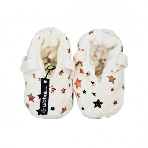 White Winter Plush Shoe With Star