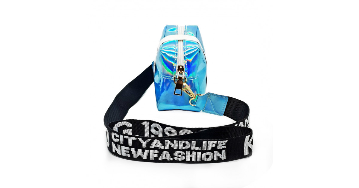 Blue Holographic Laser Crossbody Bag