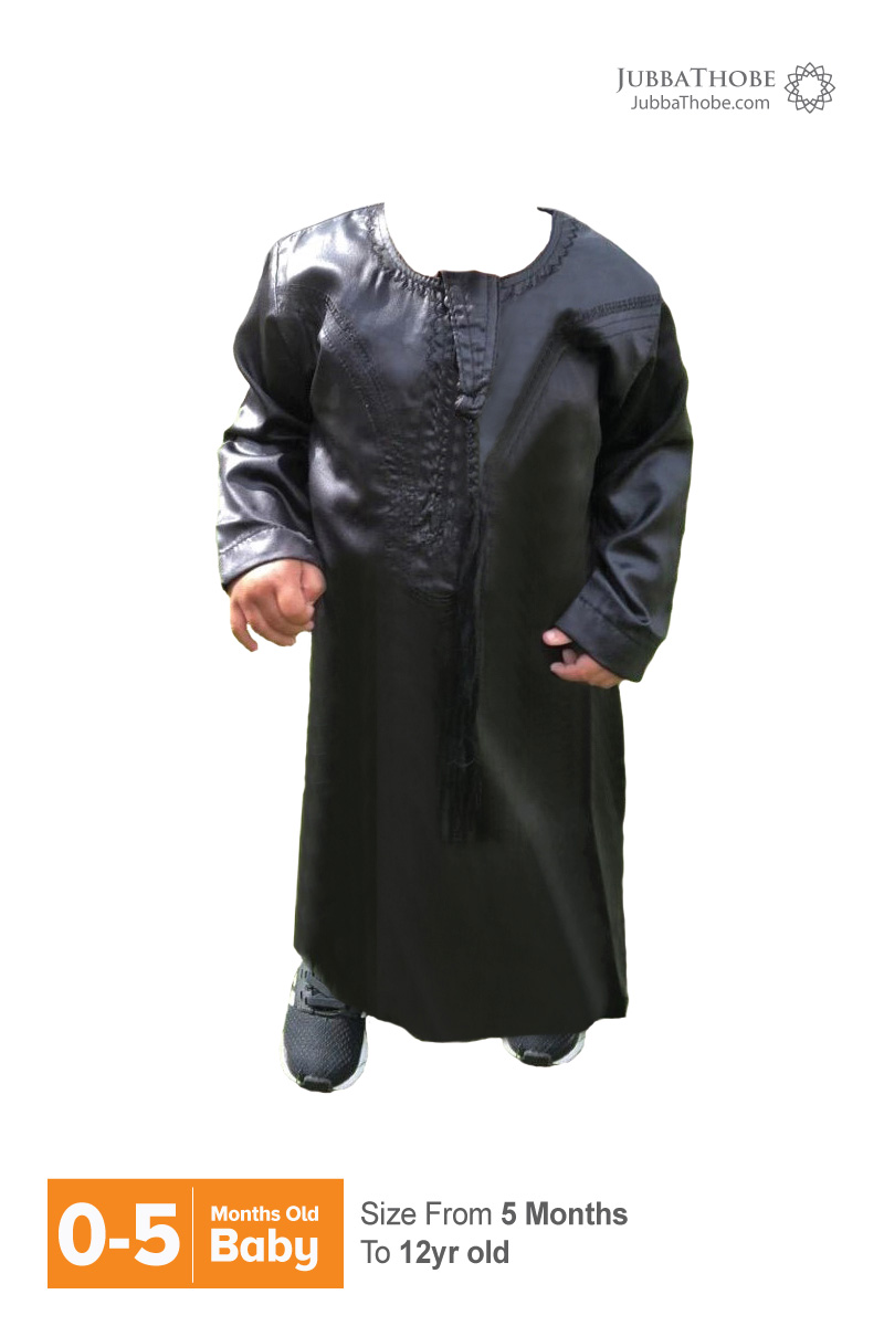 Toddlers Black Emirati Thobe