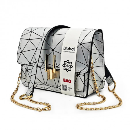 Silver Pattern Cross body Bag