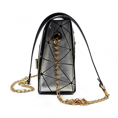 Silver Pattern Cross body Bag