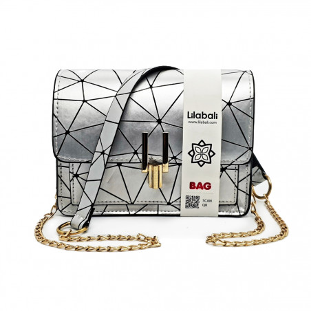 Silver Pattern Cross body Bag